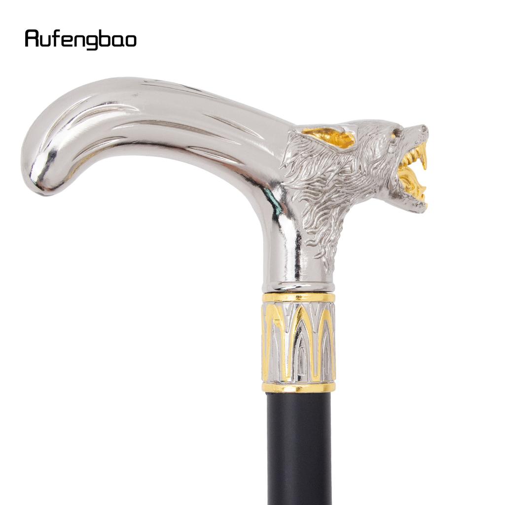 Золотая Белая Голова Волка Кусающая Трость для Ходьбы Модная Декоративная Трость Джентльмен Элегантная Косплей Трость Набалдашник Посох 93см