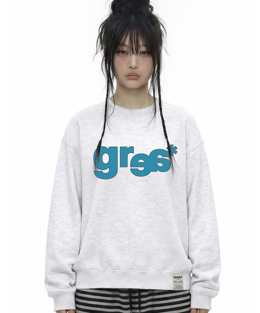 GRAVER [Unisex] Grae-S Basic Sweatshirt_Melange White