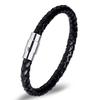 Leather Rope Steel Braided Leather Magnetic Clasp 1 Piece Handmade Woven Bracelet Wrap Silk Fashion  Jewelry Accessory