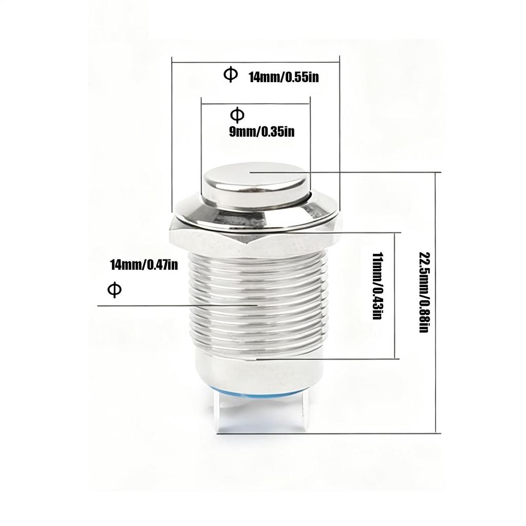 Push Button 12mm Self-Resetting Multifunctional Start Metal Momentary Push Button On Off For Home Electronics Workshop Equipment