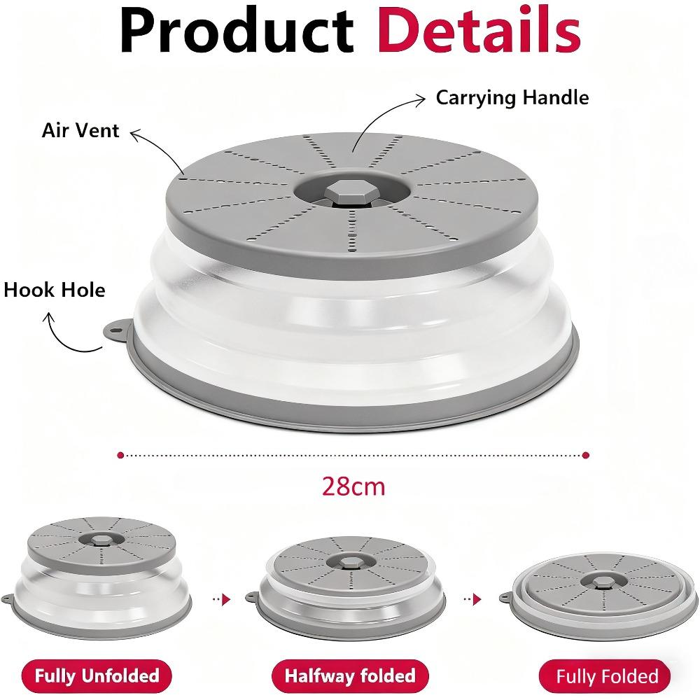 Микроволновая крышка от брызг с вентиляцией, складная защита от брызг, крышка для хрустящей корочки, многоразовая для еды, приготовления еды, кухонные инструменты