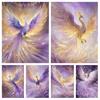 Golden Purple Phoenix DIY Diamond Art Painting New 2024 Mosaic Cross Stitch Kits Rhinestone Embroidery Picture Home Decoration