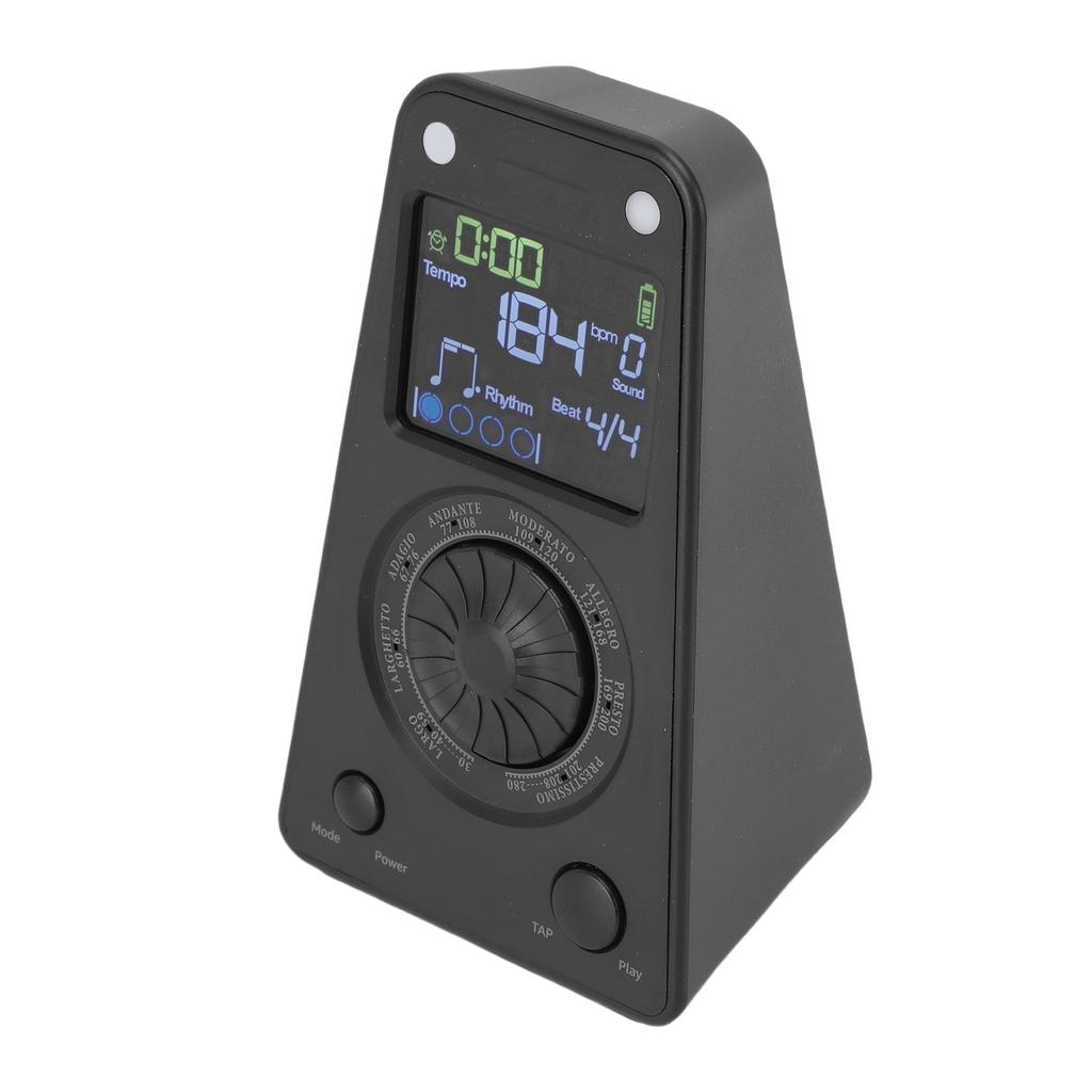 Digital Metronome 10 Tones Electronic Metronome BT Speaker for Piano Violin Ukulele Guitar Black