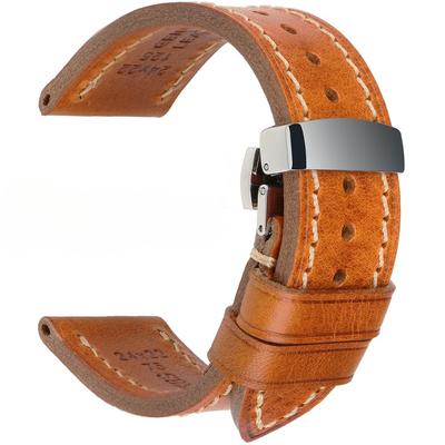 Ремешок для часов 20 мм, 22 мм, 24 мм, винтажный ремешок из натуральной кожи с застежкой-бабочкой для Panerai Mido Tissot Seiko