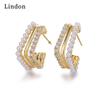 Серьги-капли Lindon из медного сплава с цирконом, серьги-капли для женщин, подарки на свадьбу