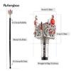 Silver Crown Artificial Red Diamond Walking Cane Fashion Decorative Walking Stick Gentleman Elegant Cosplay Cane Crosier 91cm