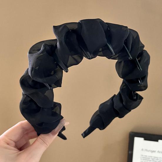 Высокий череп Имитация жемчуга Повязка на голову Противоскользящий дизайн Декор лентой Волосы