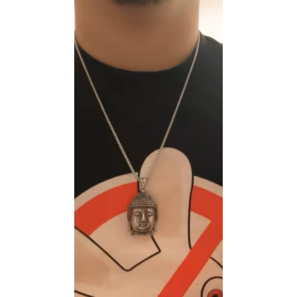 Vintage Retro Buddha Head Pendant Necklace Chain Unisex Men Women Fashion Gothic Amulet Talisman Jewelry Party Gift