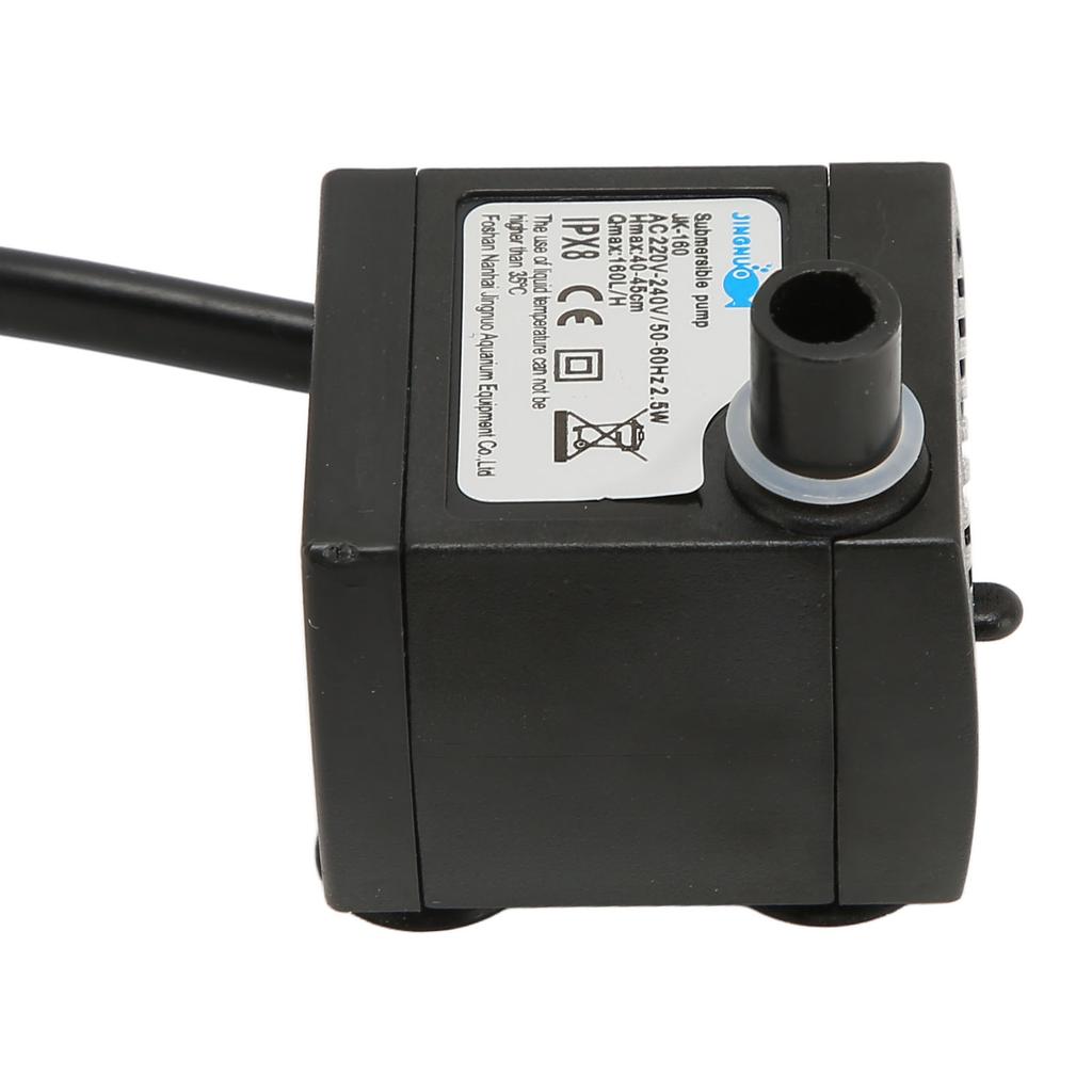  Погружной водяной насос регулируемый тихий IPX8 водонепроницаемый фонтанный насос с присоской для аквариума EU Plug 220‑240 В