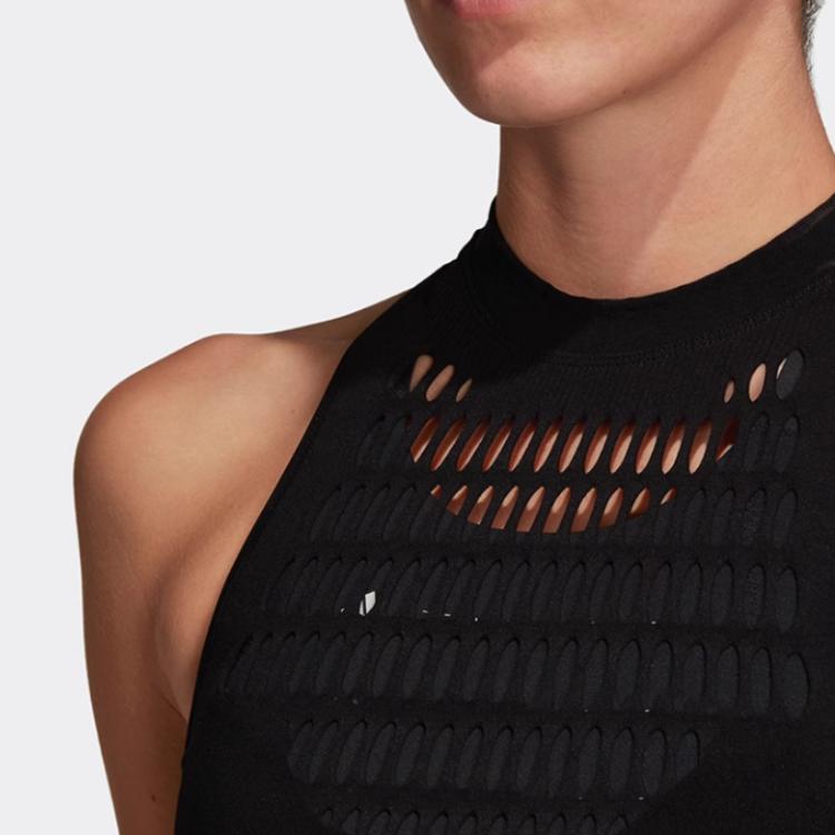 adidas Warpknit Tank Удобный, приятный для кожи, круглый вырез, жилет, женские топы, черный DU6669