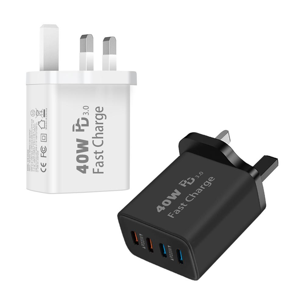 PD40W Европейская многопортовая зарядная головка USB-C Подходит для зарядного устройства для мобильных телефонов Samsung и Apple