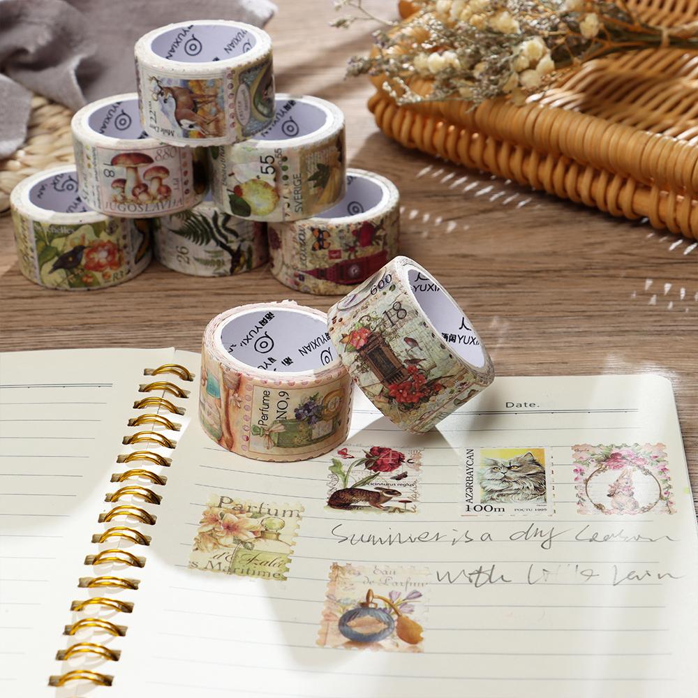 Diary Planner Decorative Scrapbooking Sticker Post Office Label Vintage Stamp Tape Washi Stickers