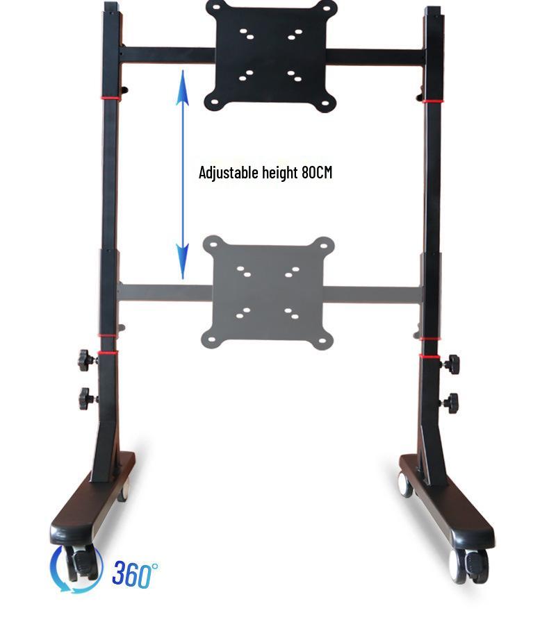 8VRS Floor-Standing Mobile Stand: Adjustable Height for LCD Monitors and TVs Up to 55 Inches