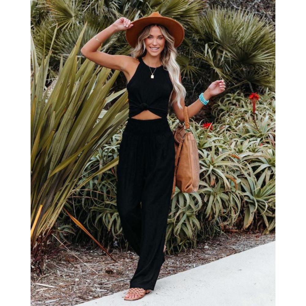 Женские модные льняные брюки, повседневные свободные брюки с эластичной резинкой на талии, однотонные брюки с принтом, широкие брюки нестандартной формы с высокой талией