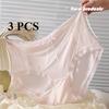 3 Pcs High Waisted Women Lace Panties See Through Thin Soft Breathable Plus Size Underpants Luxury Control Abdomen Panties