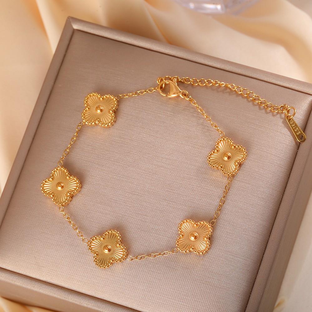 Браслет с четырехлистным клевером, женские украшения, аксессуары