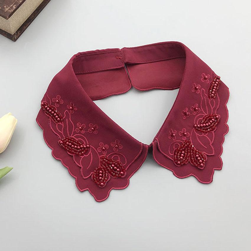 Белая черная рубашка с искусственным воротником для женщин, кружевной ажурный съемный воротник, ромбовидный лацкан, рубашка, блузка, топ, ожерелье, аксессуары для одежды