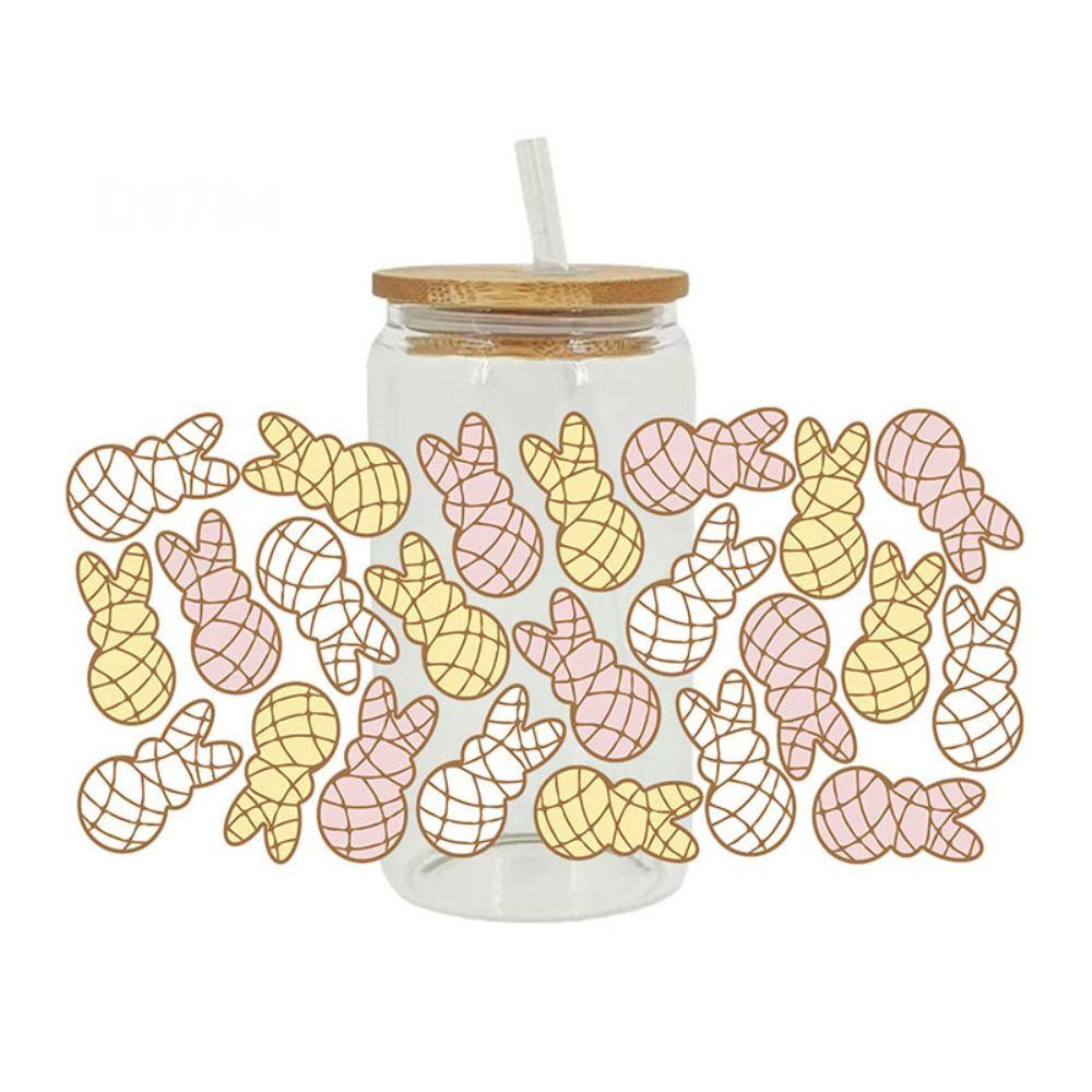 Easter Theme Cup Wraps Iron on Transfer Cup Stickers New UV DTF Transfer Sticker  16OZ Glass Cups