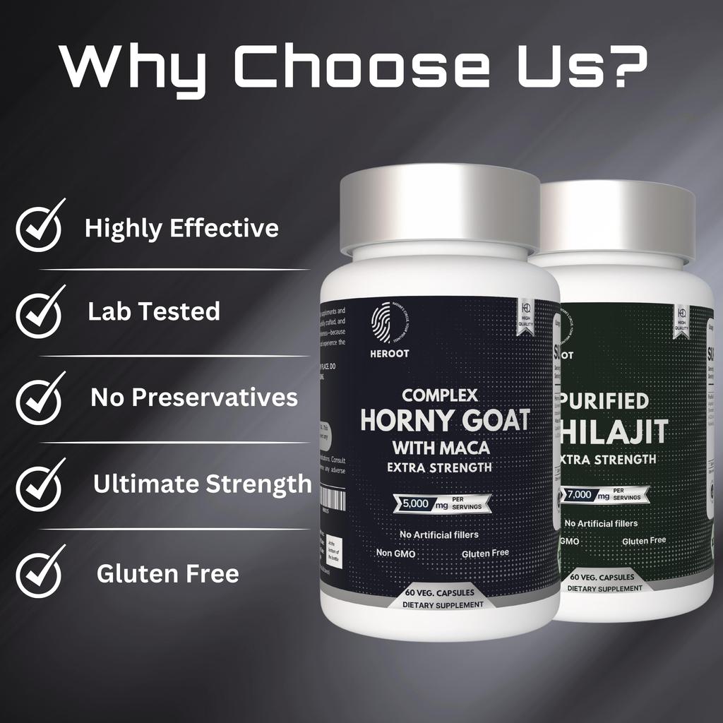 Heroot Капсулы Herbal Wellness Combo – Шиладжит, Горянка и Мака