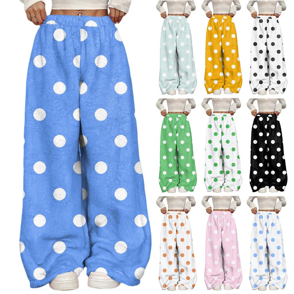 Женские повседневные и модные брюки с принтом, эластичной талией, свободными широкими штанинами