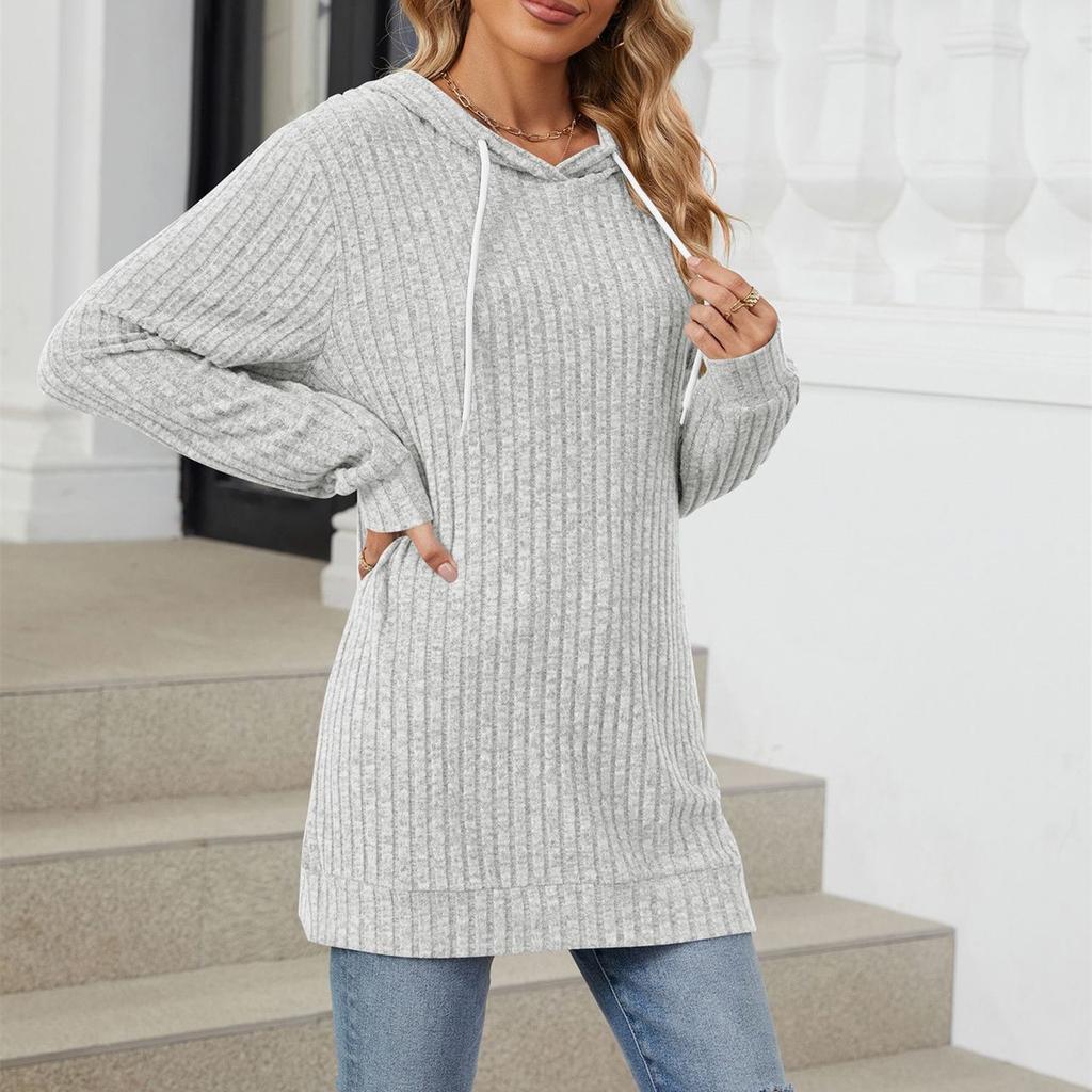 HNXC Женские модные повседневные однотонные худи и свитшоты с капюшоном и длинными рукавами с принтом