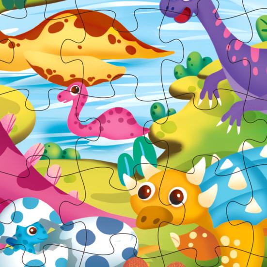 24/48/60Pcs/Set Cartoon Jigsaw Puzzle Toy Animal Vehicle Dinosaur Preschool Leaning Puzzle Game Toddlers Boys Girls Educational Floor Puzzle Toy