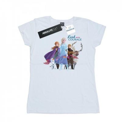 Женская/Дамская хлопковая футболка Frozen 2 "Вперед с храбростью"