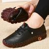 Women's Casual Shoes Summer Leather Flats Platform Comfortable Slip On Soft Soled Shoe Plus Size Oxfords Shoe