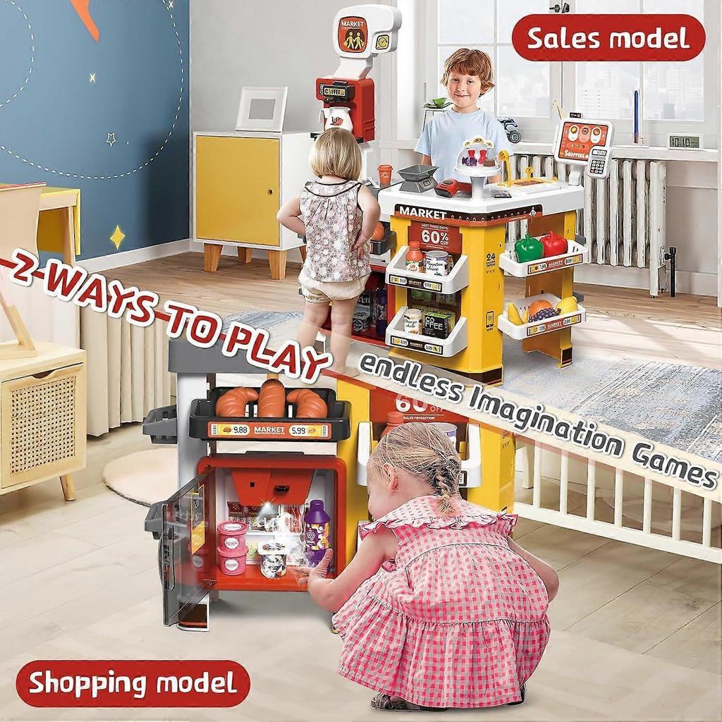 Supermarket Pretend Toy Red Games Simulation Supermarket Toys and Accessories