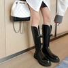 2025 осень и зима новый нишевый дизайн длинные сапоги женские модные универсальные и удобные на толстой подошве ботинки Мартин высокие сапоги дети