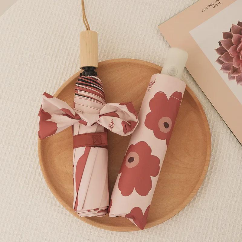 Компактный автоматический зонт от солнца и дождя с защитой от ультрафиолета