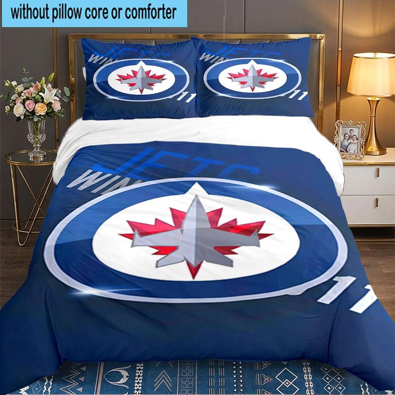 Winnipeg Crest Hockey 3PCS Bedding set,Ideal for 1pc Duvet Cover And 2pcs Pillowcases Perfect for Fan gift,Ideal for Bedroom, Dormitory