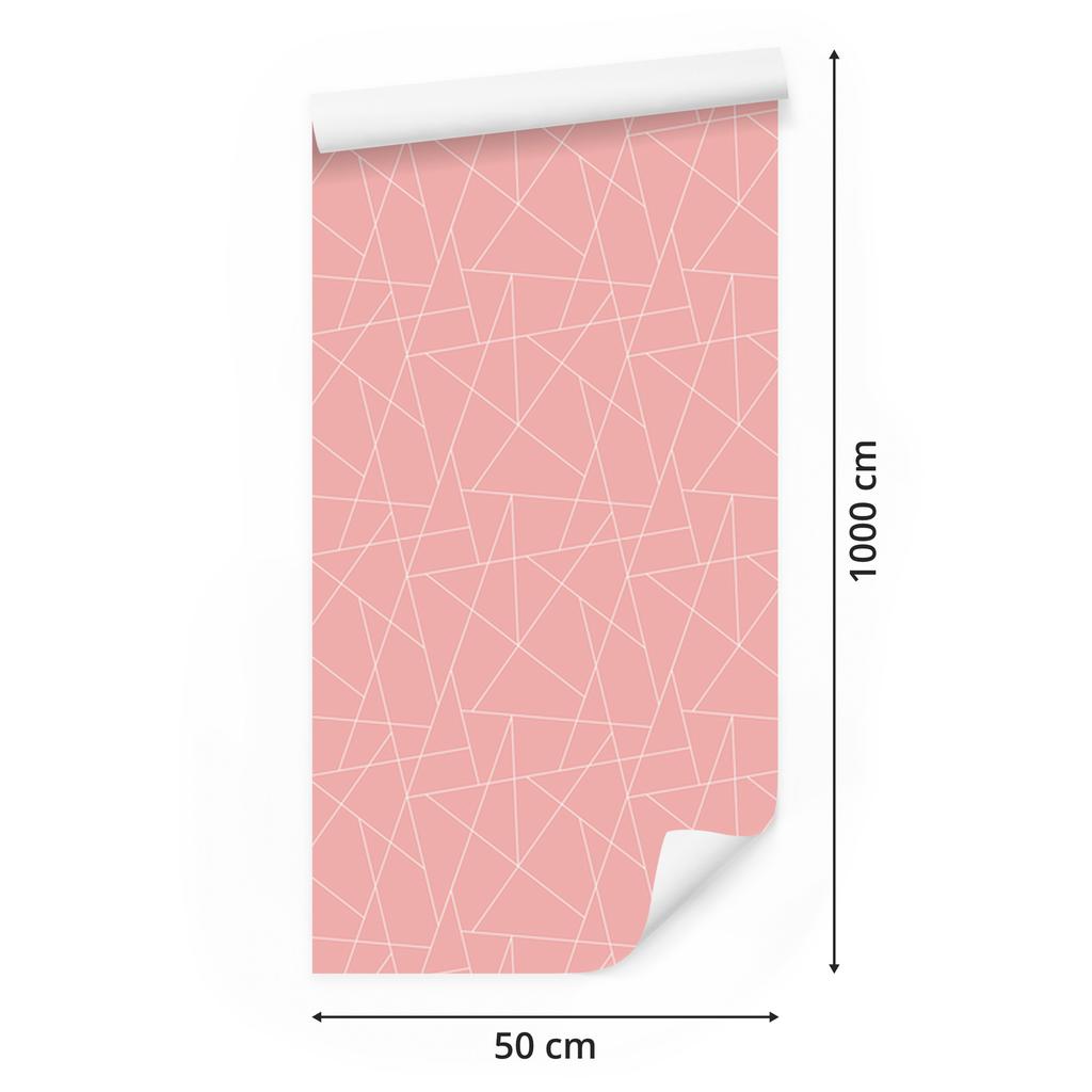 Wallpaper Geometric Coral Pattern, Subtle Detail 50x1000