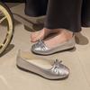 Hot Selling Solid Color High Quality Fashion Women's Shoes Square Toe Flat Bottom Women's Shoes Bow Tie-On Zapatos De Mujer