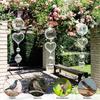 3Pcs 3D Wind Spinner Bird Deterrent Outdoor Garden Yard Farm Hanging Reflective Metal Wind Chime Bird Scare Device Ornament