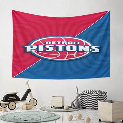 Detroit Pistons Basketball Logo Design Pattern Wall Hanging Tapestry Decorative Tapestry Home Decor for Bedroom and Living Room