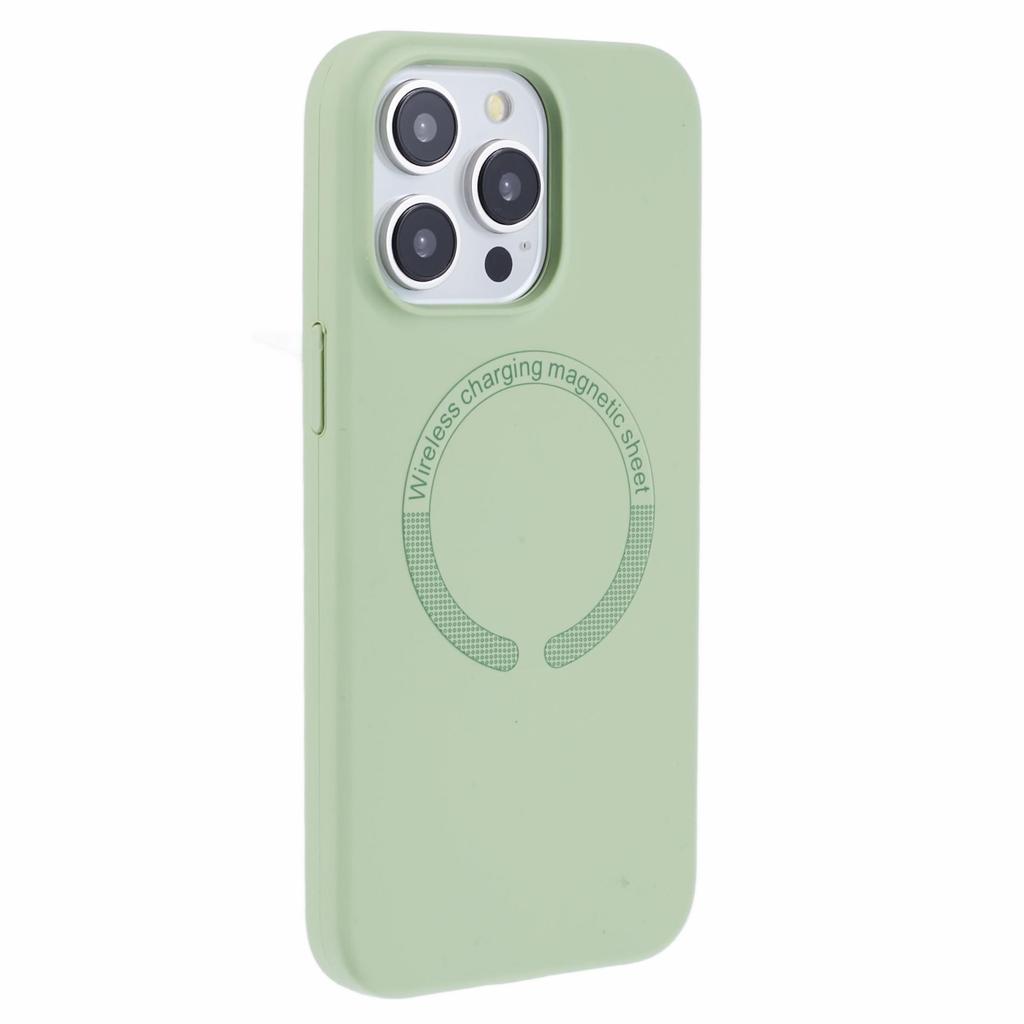 BJT Series For iPhone 15 Pro Max Magnetic Case TPU+Silicone Back Shell with Fabric Lining