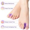 Sumifun 4 Pairs of Purple One-toe Hole Soft Silicone Toe Separators Multiple Yards Toe Cover Toe Corrector Toe Protector Foot Care