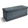 Storage Bench - OSE - 76 Cm - Solid Wood - Grey - Contemporary Design