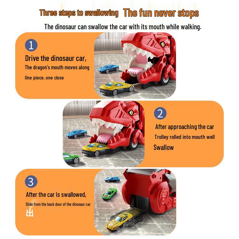 Трансформирующийся Тираннозавр Рекс Трек и Хранилище для Машинок