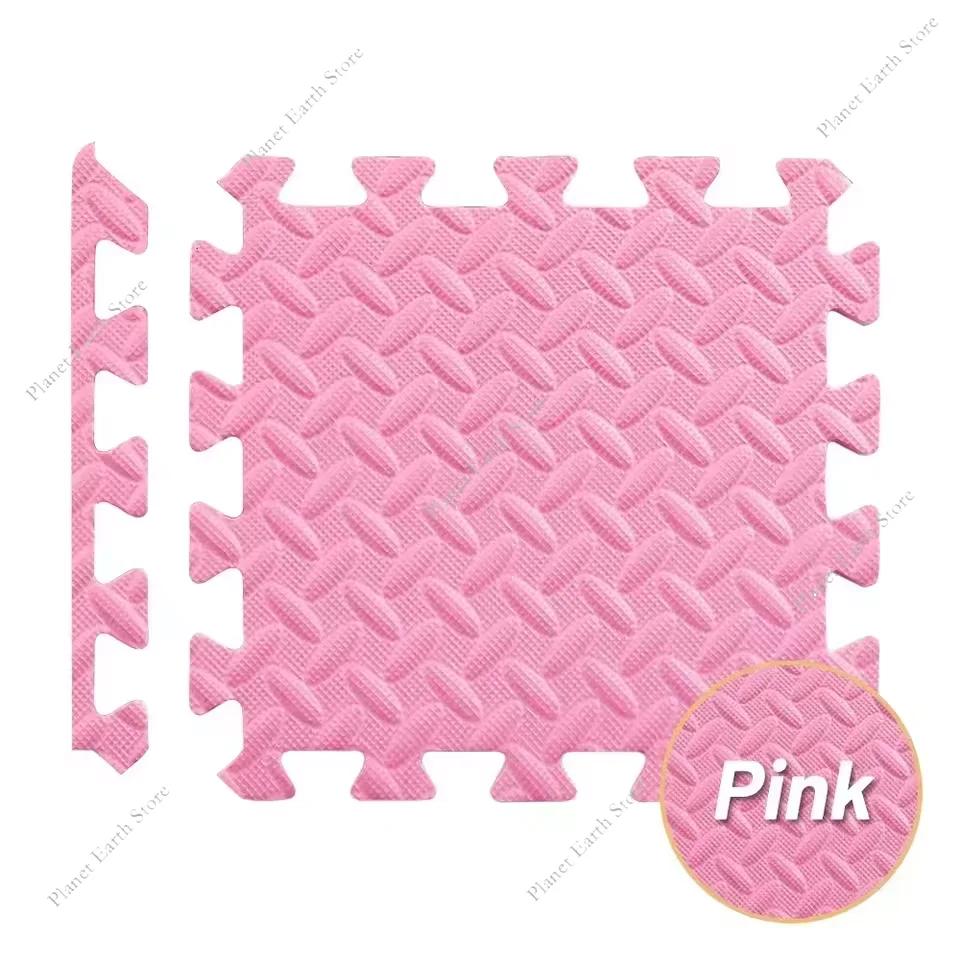 12 шт. Коврик-пазл для фитнеса 30*30*1 см Ева Соединяющиеся напольные плитки из пены для домашнего спортзала Напольные коврики для тренажеров с бортиком