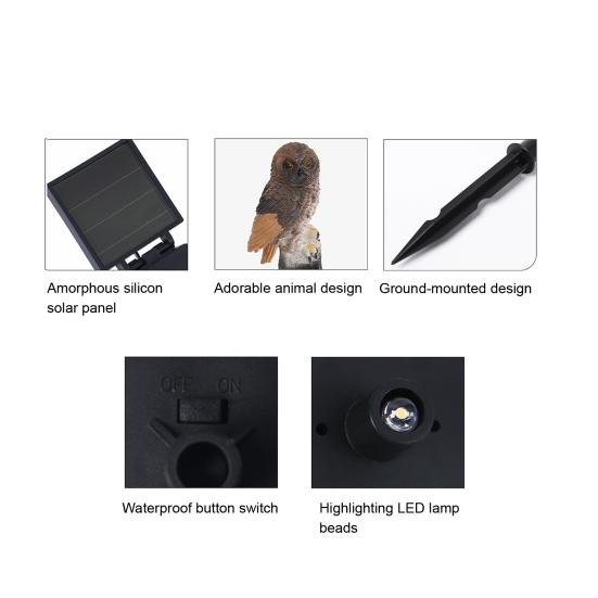 1/2 шт. Солнечный светильник-сова на колышке, погодостойкий, водонепроницаемый, для улицы, сада, двора, дорожки, патио, газона, Солнечная птица, светодиодная декоративная лампа