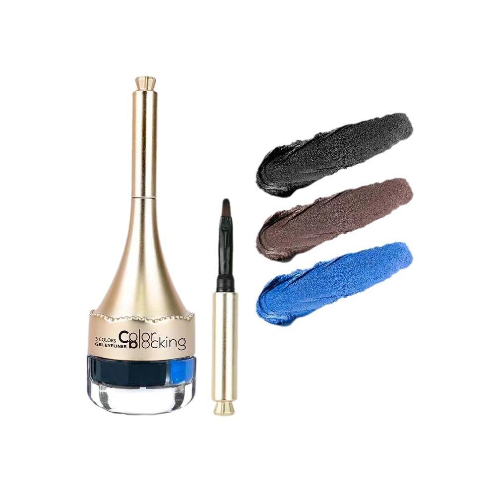 Трехцветная красочная подводка для глаз, кремовая, хорошего цвета, толстая и тонкая, водонепроницаемая и устойчивая к поту
