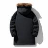 Зимняя куртка пуховик с меховым воротником для работы, с капюшоном, средней длины, утолщенная, парный стиль, молодежная, зимняя