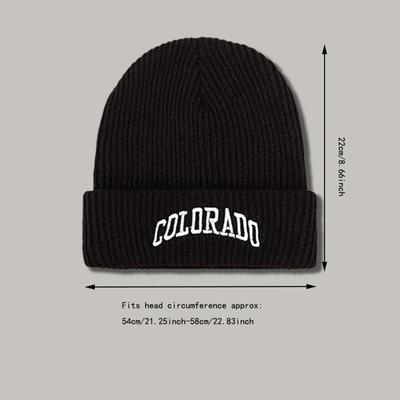 Натуральная шерстяная зимняя шапка с ушками и вышитым алфавитным дизайном, унисекс, теплая вязаная шапка-бини