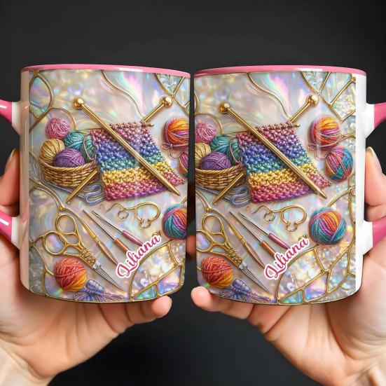 325/450 мл Кружка для вязания и шитья с ручкой, термостойкая керамическая, большой емкости, для чая, молока, воды, подарок для любителя шитья