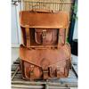 Handmade Leather Messenger Bag Crossbody Laptop Brown Bag ( Free Gift Pocket Handle Leather Brown Bag Size - 10 X 13 X 4 In )