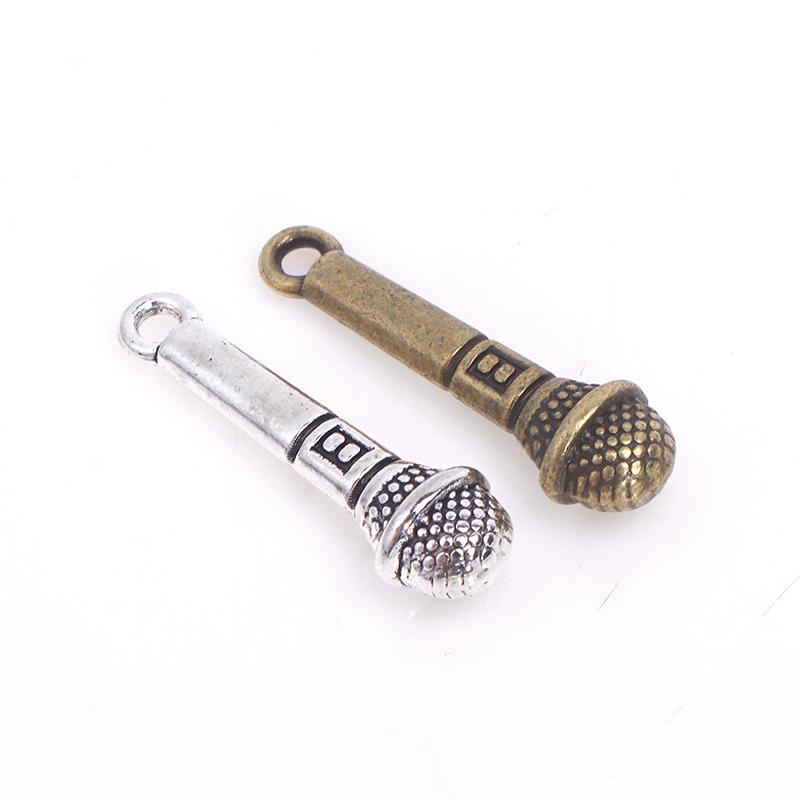 10Pcs Dollhouse Diy Accessories Retro Zinc Alloy Music Microphone Pendant