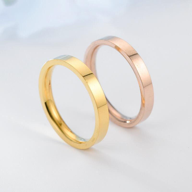 Легкое роскошное нишевое кольцо из титановой стали, женское, 3 мм, простое кольцо с легкой поверхностью