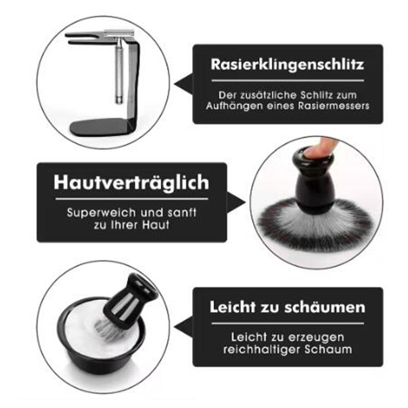 Набор из 3 мужских помазков для бритья с подставкой для щетки, инструменты для чистки и ухода за бородой, подарочный набор для бритья для мужчин